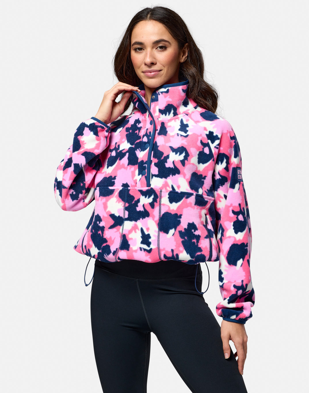Gym+Coffee Snap Collar Women's Fleece - Bog Dog Running