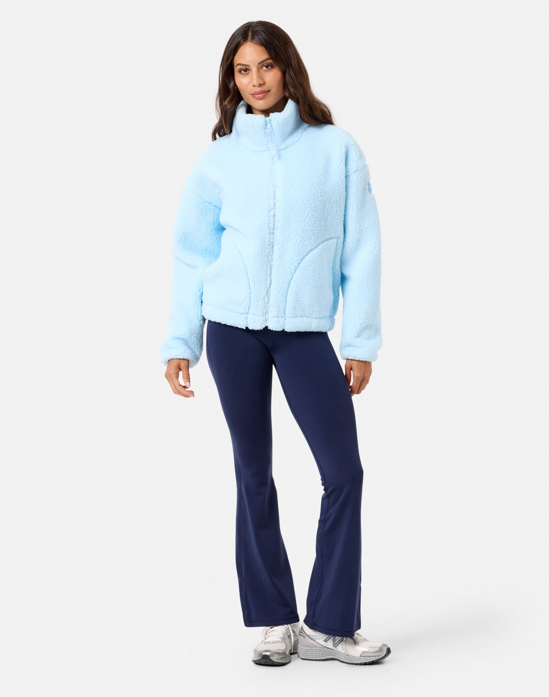 Gym+Coffee Industry High Collar Womans Fleece Jacket - Bog Dog Running
