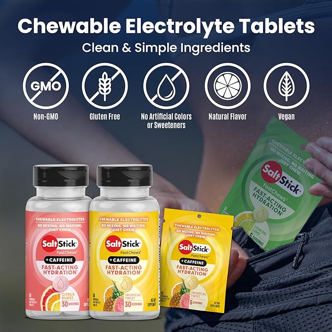 Saltstick Fast Chews + Caffeine - Bog Dog Running
