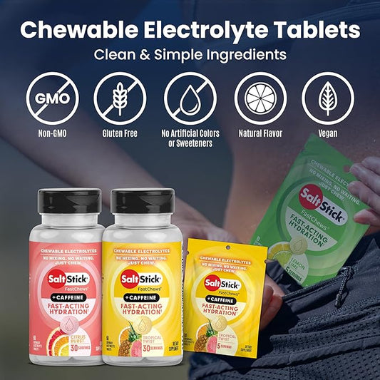 Saltstick Fast Chews + Caffeine - Bog Dog Running