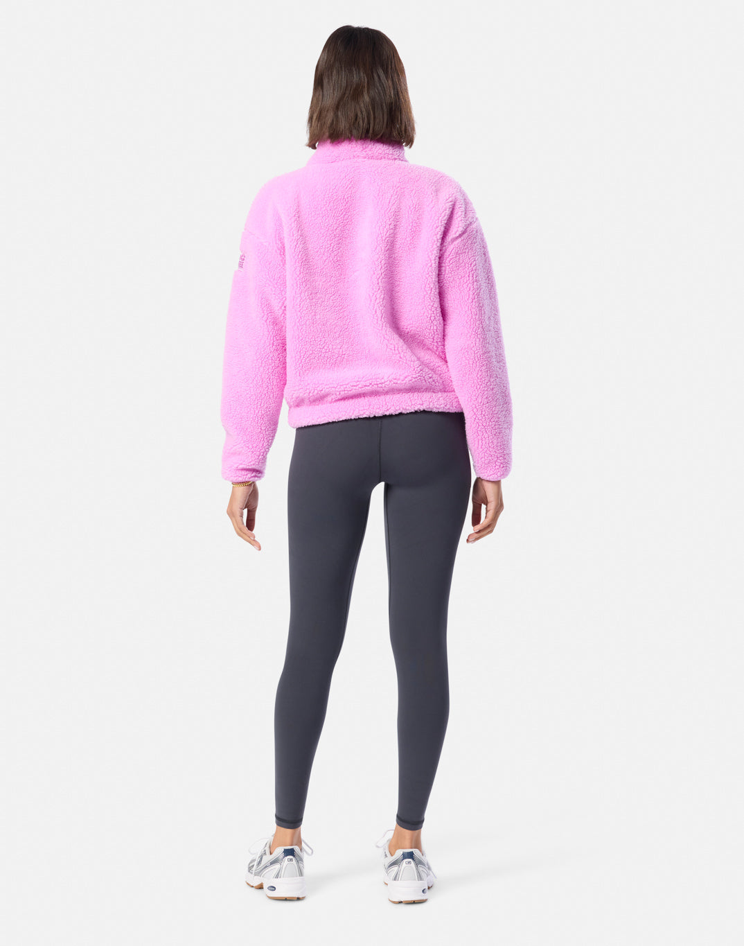 Gym+Coffee Industry High Collar Womens Fleece Jacket - Bog Dog Running