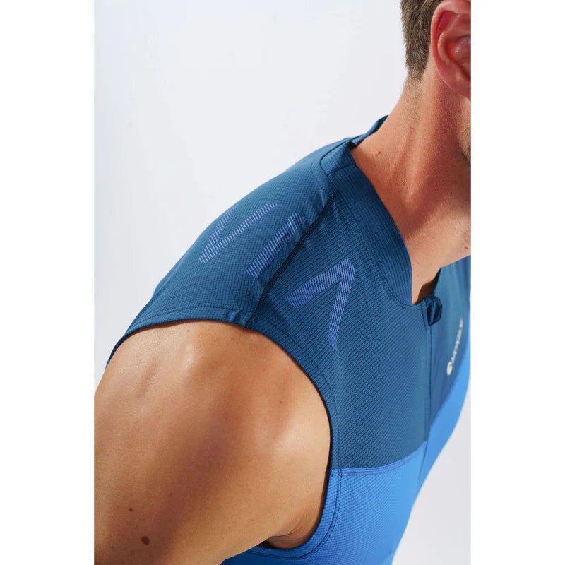 Montane Men's Dragon Zip Tank Bog Dog Running