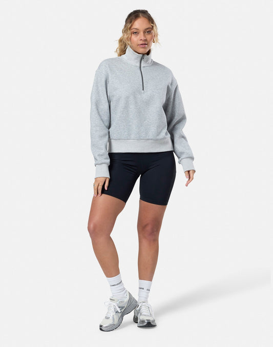 Gym+Coffee Ribbed Quarter Zip Ladies Sweatshirt