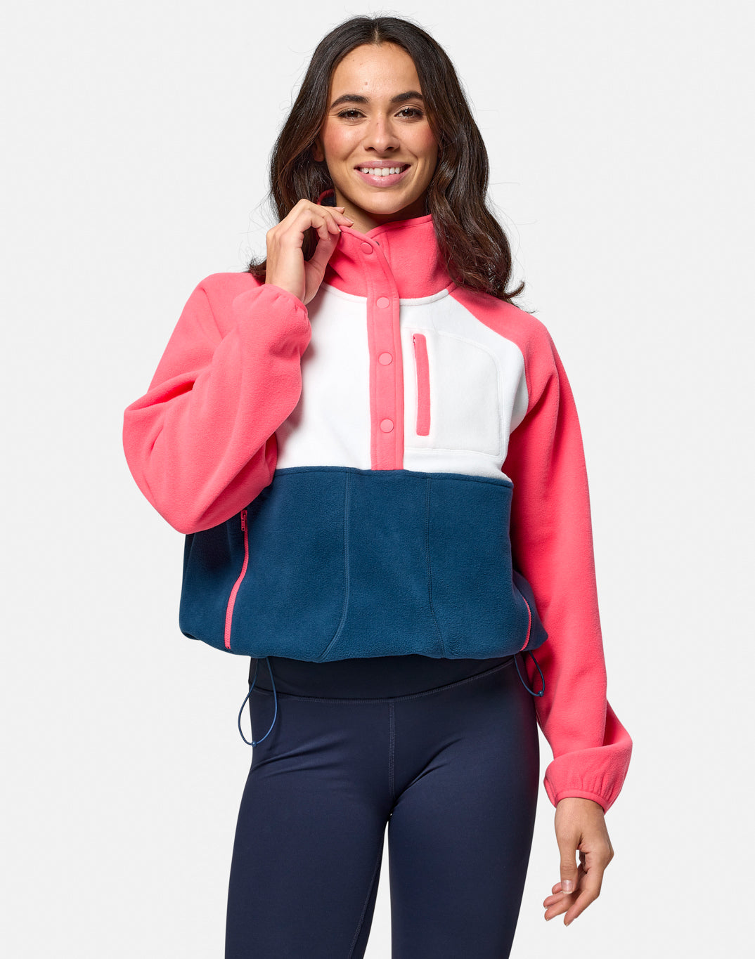 Gym+Coffee Snap Collar Women's Fleece - Bog Dog Running