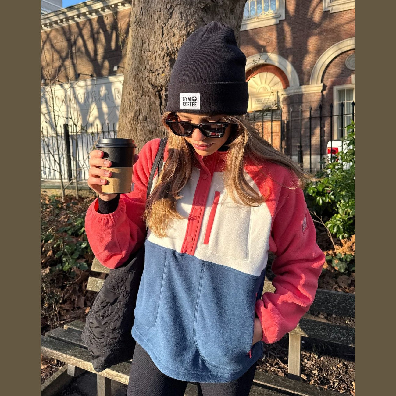 Gym+Coffee Snap Collar Women's Fleece - Bog Dog Running