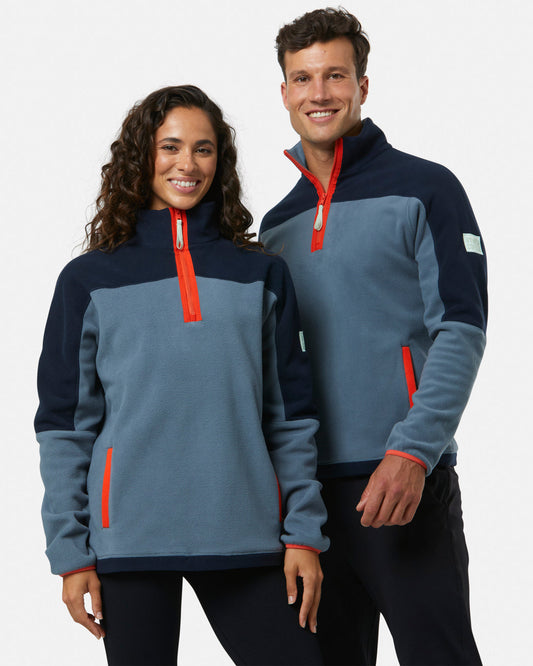 Gym + Coffee Half Zip Polar Unisex Fleece - Bog Dog Running
