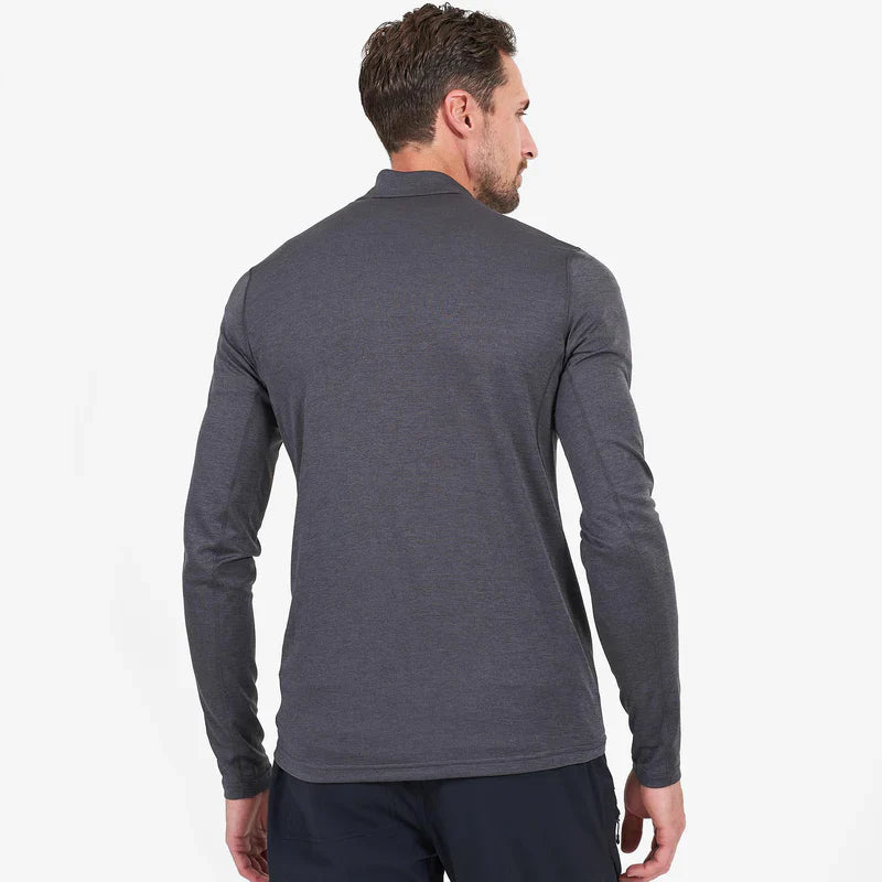 Montane Men's Dart Zip Neck L/S T-Shirt Bog Dog Running