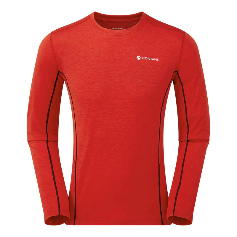 Montane Men's Dart Zip Neck L/S T-Shirt Bog Dog Running