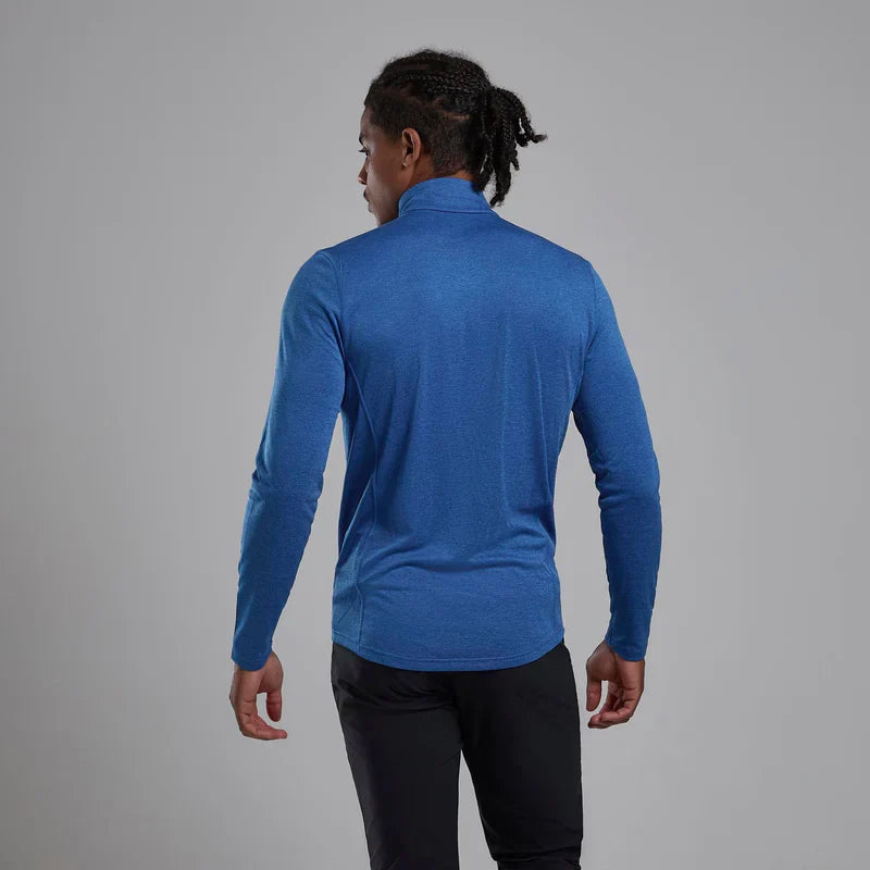 Montane Dart Zip Neck L/S Men's T-Shirt - Bog Dog Running
