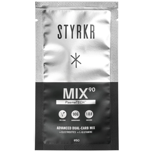 STYRKR MIX90 Dual-Carb Energy Drink Mix Single Bog Dog Running